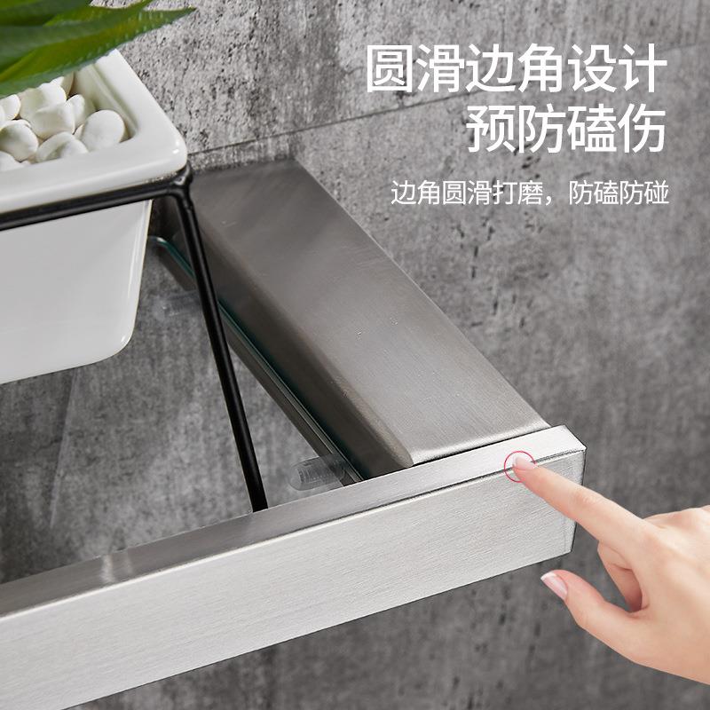 玻洗3璃0SFU4不锈钢璃置物架强化玻酒店卫生间漱台镜前壁挂纳架架