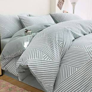 简约风新款全棉四件套100棉被套床单纯棉三件套家纺床上用品