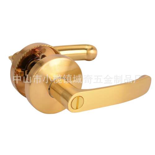 锌合金三杆式门锁卧室房间实木门锁家用室内把手现代简约