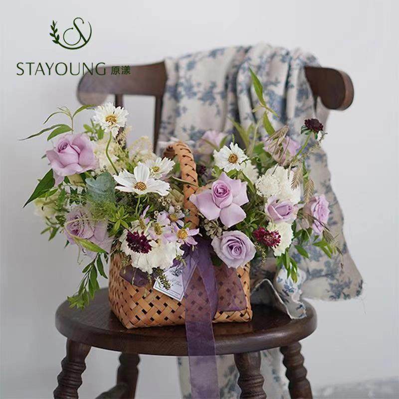 原漾韩式藤编木片提篮柳编手提插花篮子手工编织水果篮草编鲜花篮,机械设备,其他机械设备,淘宝优惠券,粉丝福利购,淘宝优惠卷