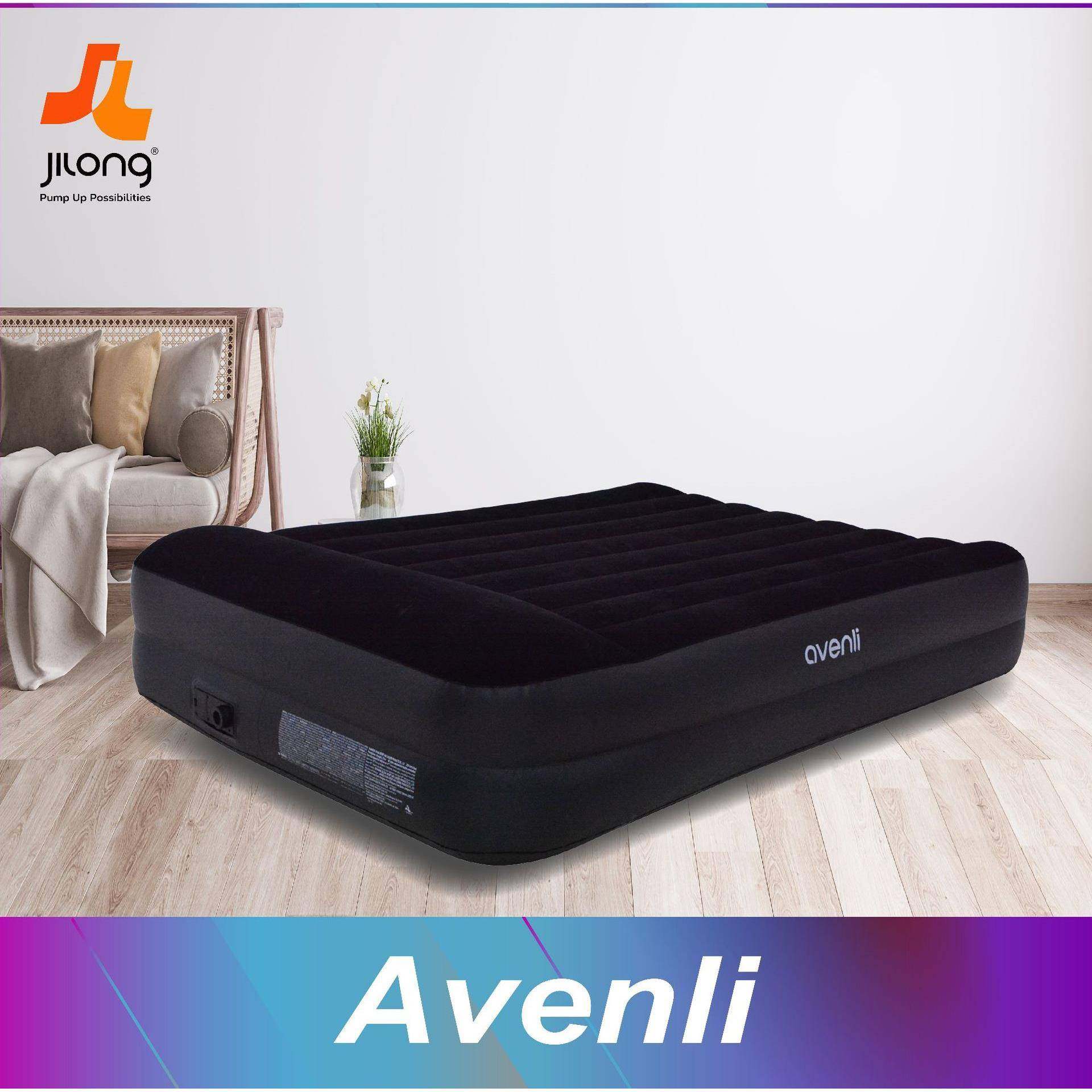 JILONG黑色网布直拉带单双人双层内置泵充气垫午休便携式充气床垫,机械设备,其他机械设备,淘宝优惠券,粉丝福利购,淘宝优惠卷