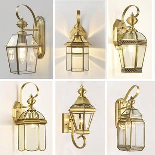 欧式户外壁灯防水庭院灯别墅柱子室外花园全铜壁灯大门口外墙壁灯