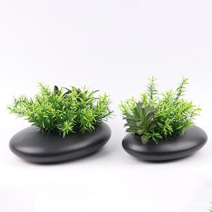 新中式简约苔藓绿植花艺盆景摆件样板间洽谈桌客厅餐桌茶几装饰品