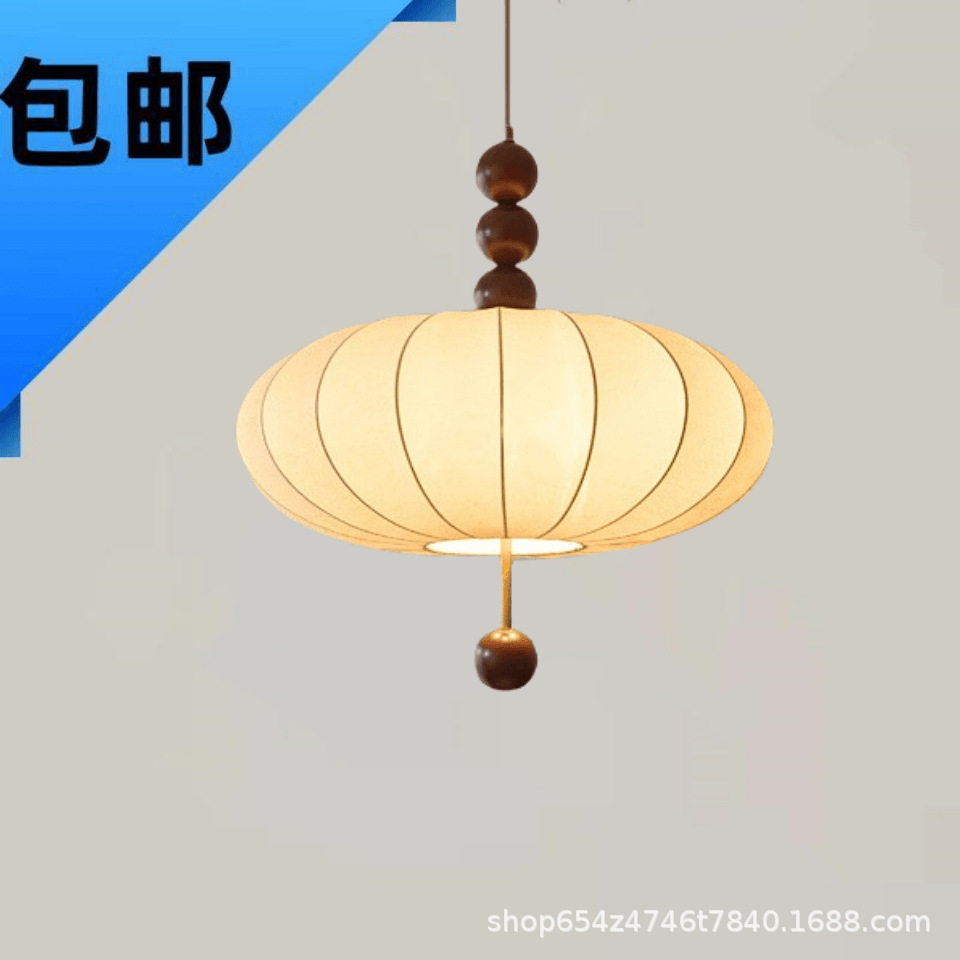 中古风吊灯法式复古书房卧室客厅餐厅吧台灯衣帽间布艺南瓜氛围灯