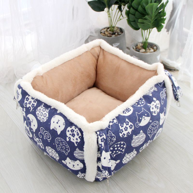 厂家新款猫窝冬季保暖猫咪吊床挂式两用宠物窝可拆洗狗窝猫咪吊篮