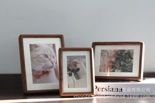 黑胡桃木实木相框榫卯圆角摆台高级感简约678寸A4洗照片相框批发