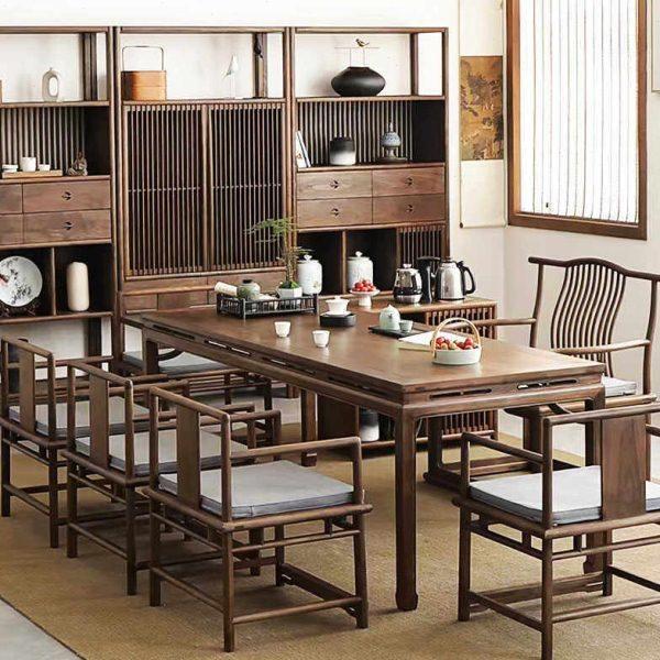 新中式实木茶桌椅组合黑胡桃色功夫茶台泡茶桌原木茶艺桌茶室家具,住宅家具,家用茶台/茶桌,淘宝优惠券,粉丝福利购,淘宝优惠卷