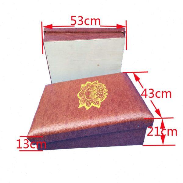 皮革拜凳家庭用菩萨 跪垫禅修拜椅 实木拜垫莲花磕头拜蹲子打坐凳