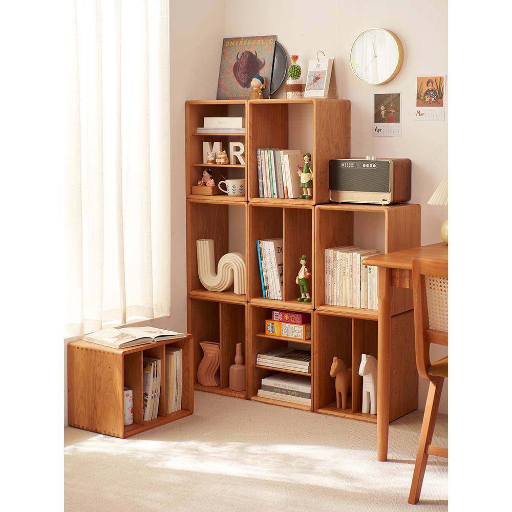 0J实木自由组合柜书柜日式客厅樱桃木格子柜落地简易书架收纳储物,节庆用品/礼品,新娘配件,淘宝优惠券,粉丝福利购,淘宝优惠卷