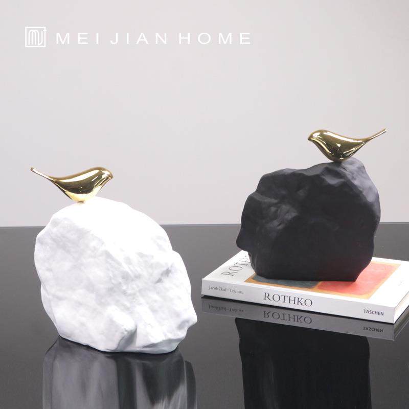 新中式创意摆件样板间玄关靠山石小鸟雕塑酒店客厅售楼处软装饰品,农用物资,其他肥料,淘宝优惠券,粉丝福利购,淘宝优惠卷