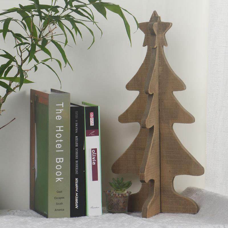 创意民宿客厅木质圣诞树摆件办公桌面摆设装饰家用工艺品摆件
