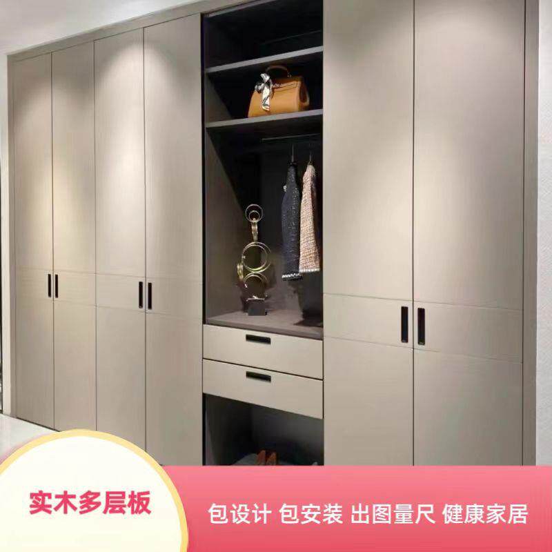 北欧推拉门衣柜卧室家用小户型简约衣帽间转角柜三门移门大衣橱