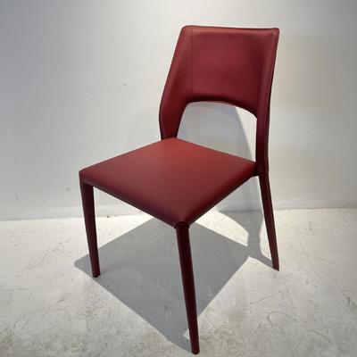 意式极简餐椅马鞍皮包裹现代简约设计师家用靠背椅子酒店书桌椅