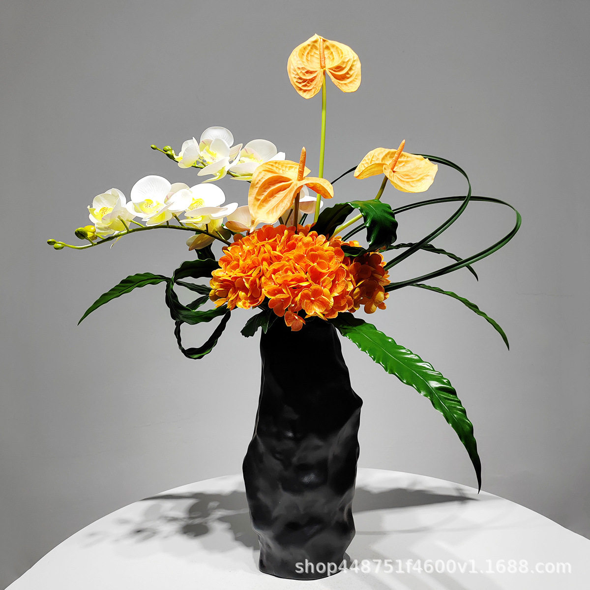 新中式套餐花瓶插花套装客厅桌面仿真花艺软装装饰餐桌样板房摆件