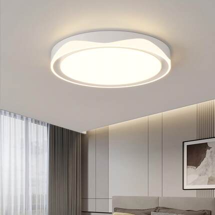 现代简约大气圆形卧室吸顶灯2023新款法式led房间灯主卧书房灯具