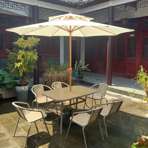 户外遮阳伞别墅花园天台庭院带灯中柱伞商用室外摆摊广告太阳伞