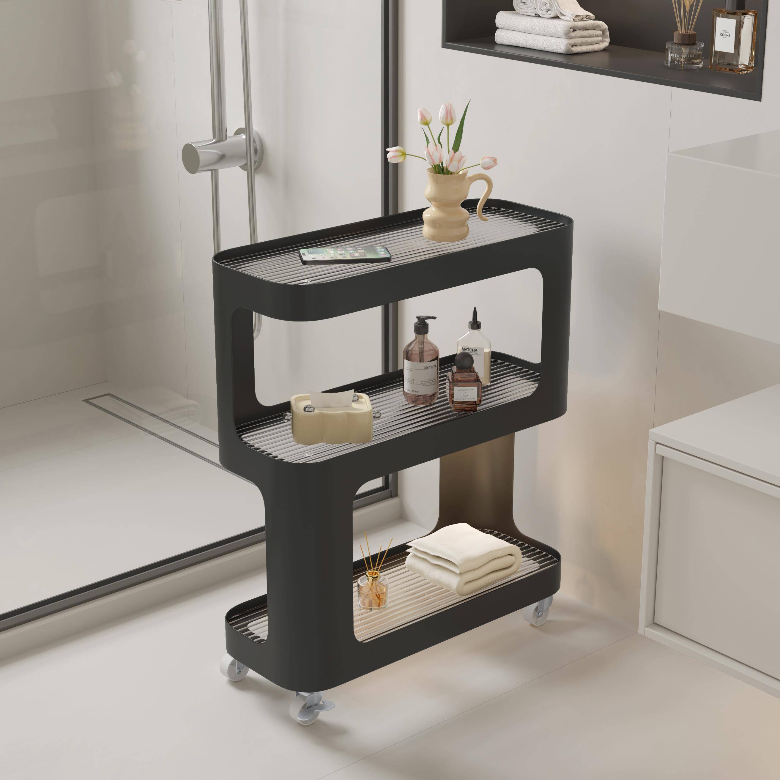 可移动卫生间夹缝马桶边置物架20cm浴室浴缸窄边柜厕所多层收纳架