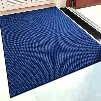 蓝色入户门新款地垫高级防滑门垫门外脚垫家用门口深蓝色室外地毯