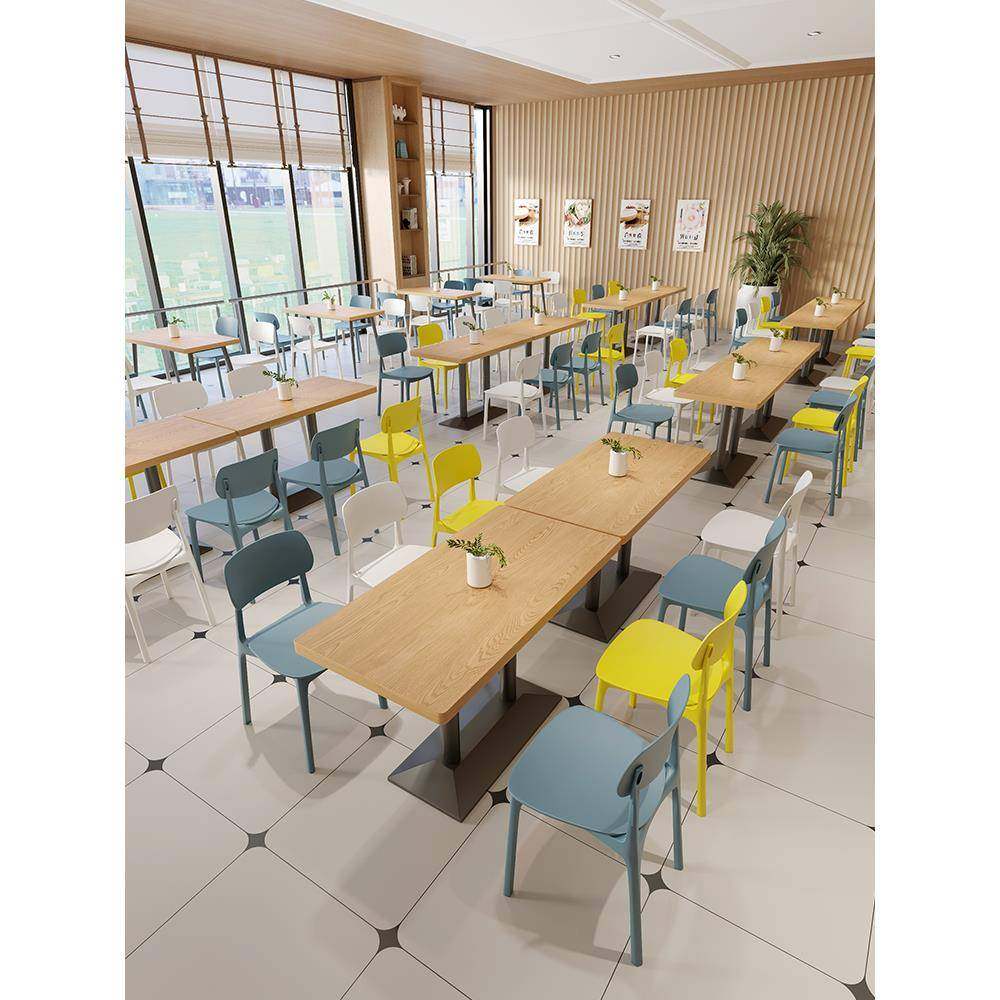 员工餐厅学校食堂桌椅组合快餐小吃店面馆餐饮店职工饭堂岩板桌子