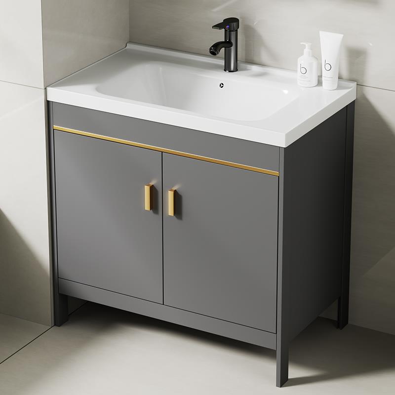 卫生间浴室柜组合落地式洗手盆陶瓷一体洗面盆阳台洗漱台盆洗脸池