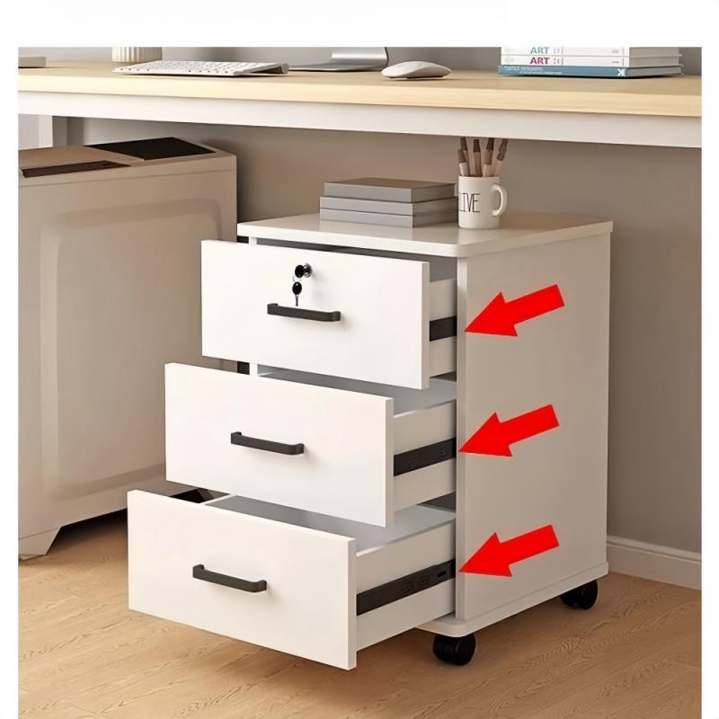 整装文件柜办公室实木带锁桌下移动收纳柜抽屉柜带轮床头储物柜子