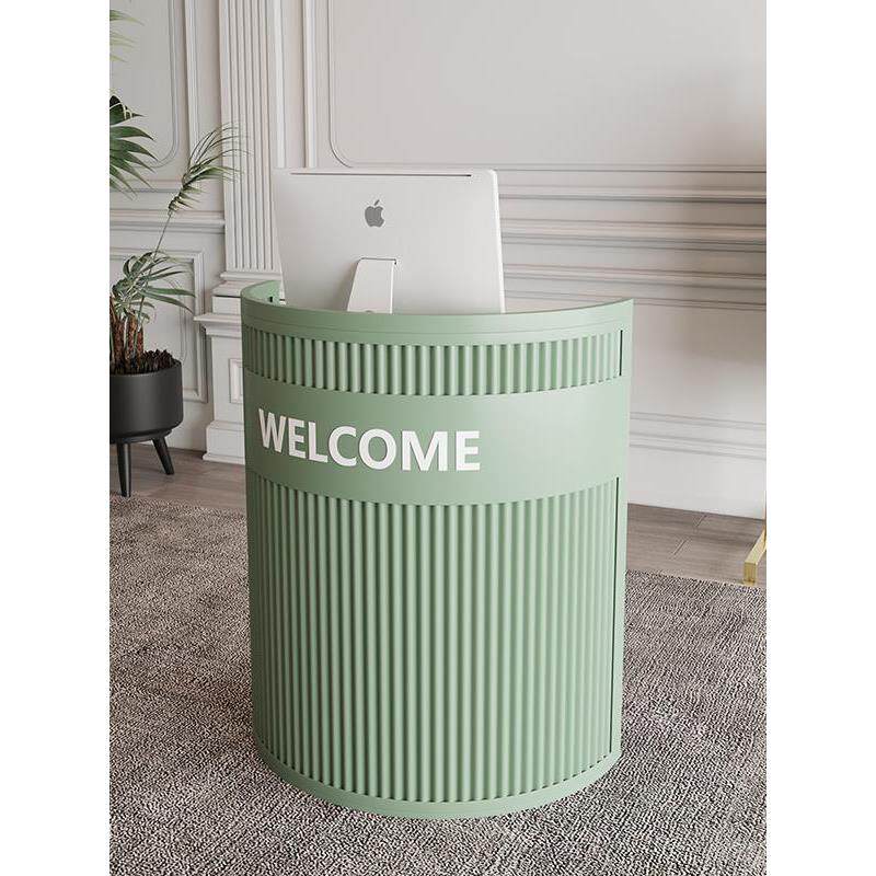 美容院店铺小型吧台收银台弧形导购咨询台简约半圆迎宾前台接待台