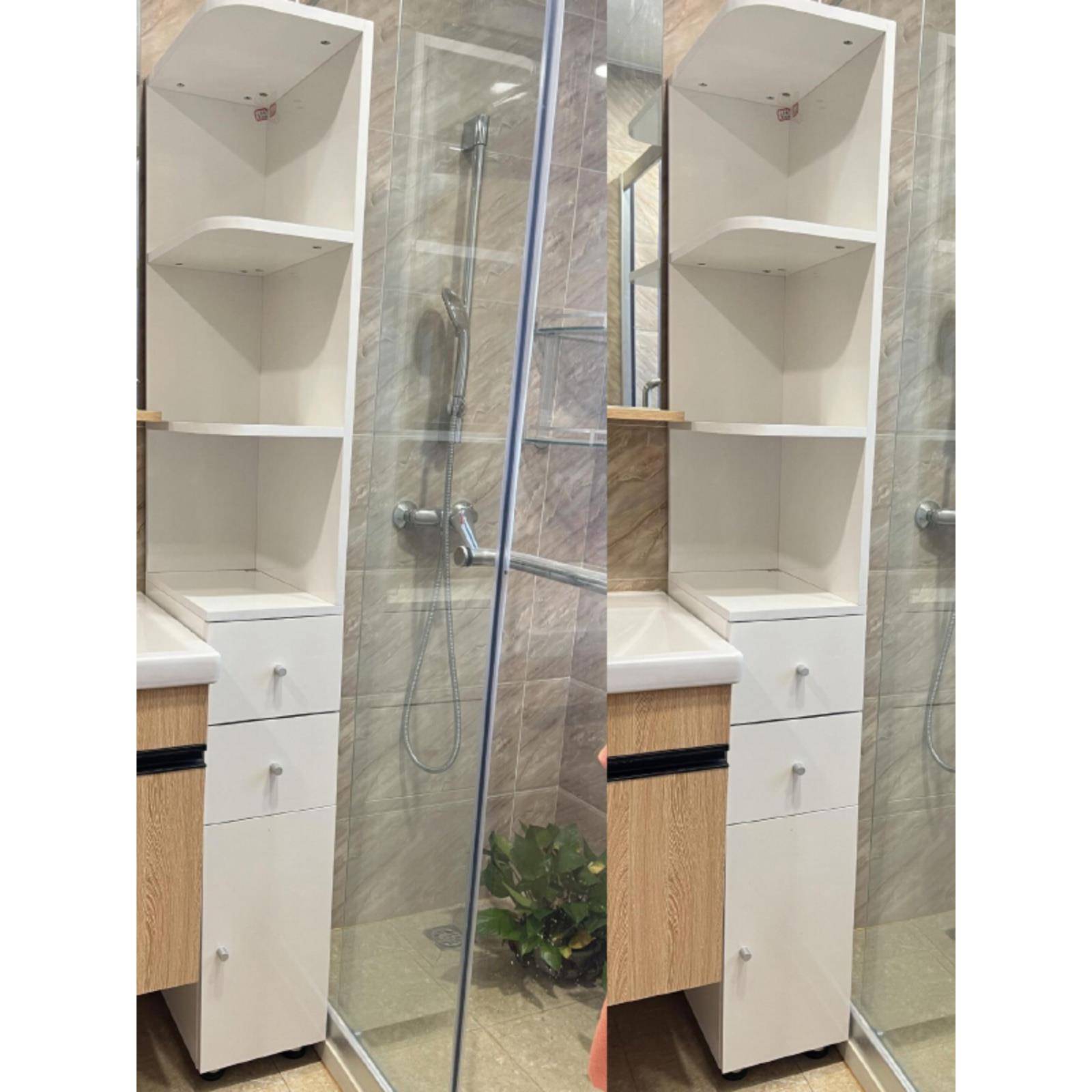 定制浴室落地夹缝柜收纳柜墙角柜缝隙窄柜卫生间置物架洗漱台边柜