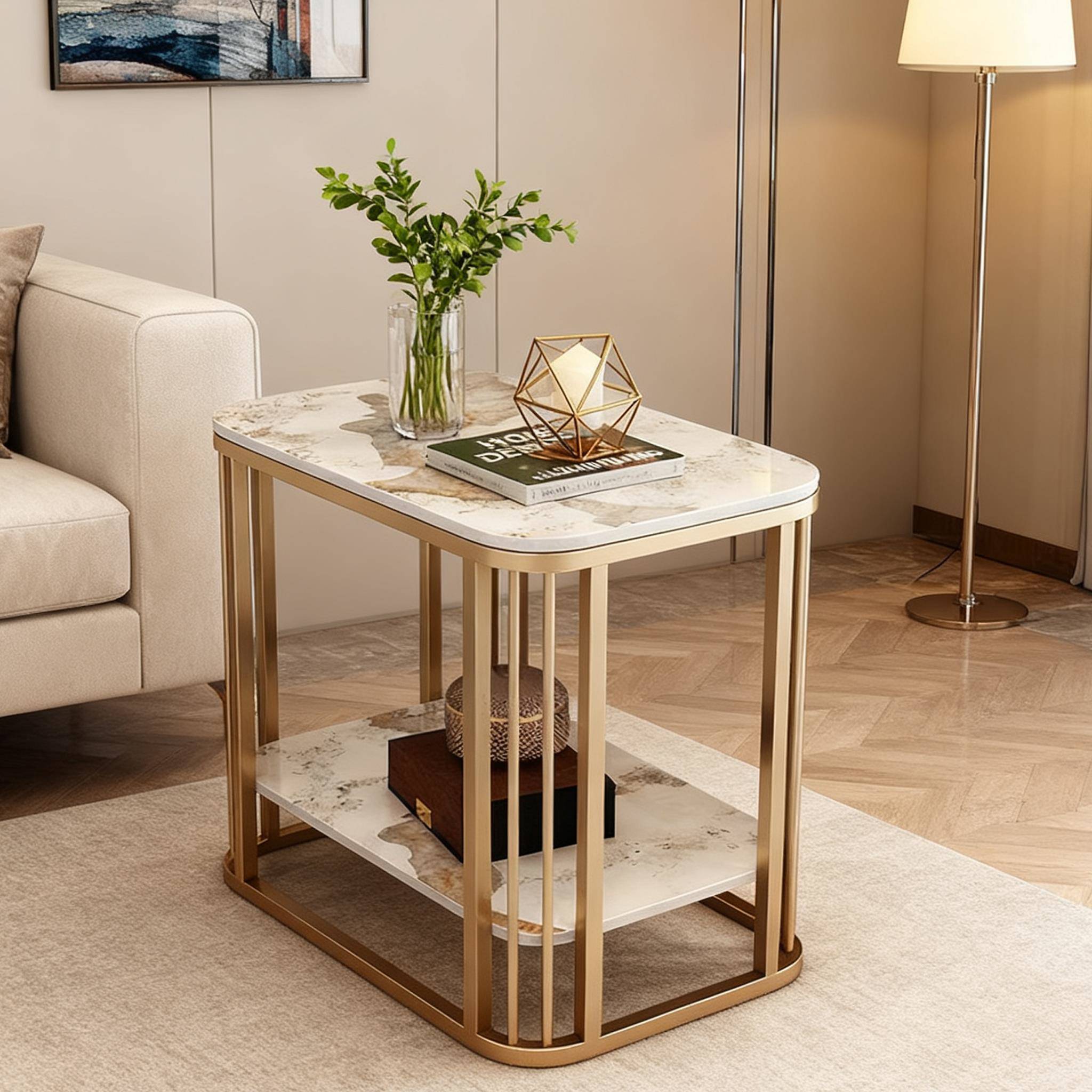 岩板沙发边几客厅小茶几边桌置物架床头小桌子阳台小型创意角几