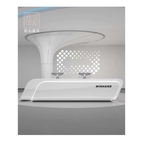 公司前台桌接待台美容院吧台服装店收银台简约现代烤漆前台不锈钢