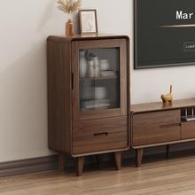 全实木边柜电视边柜客厅家用茶几电视机柜组合2025新款小户型一体