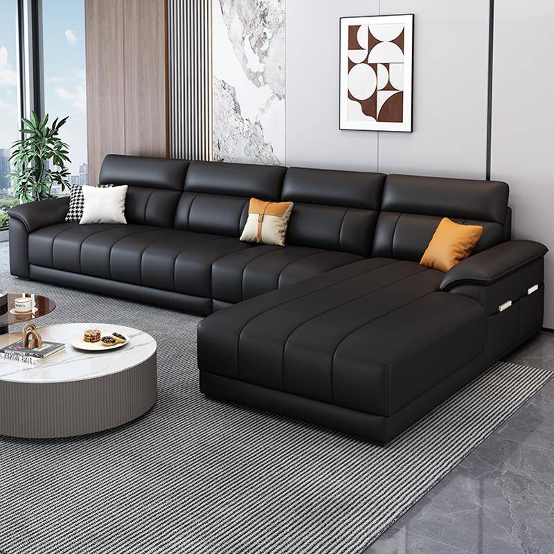 钢琴键真皮沙发现代简约直排贵妃位小户型劳伦斯沙发客厅2025新款