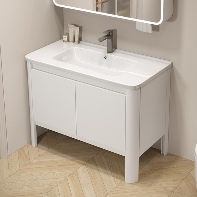 阳台蜂窝铝落地式浴室柜一体洗手盆柜组合卫生间洗脸盆洗漱台圆角