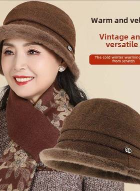 帽子秋冬渔夫帽羊毛羊毛衬到Heattech和多功能新覆古防风优雅纤细