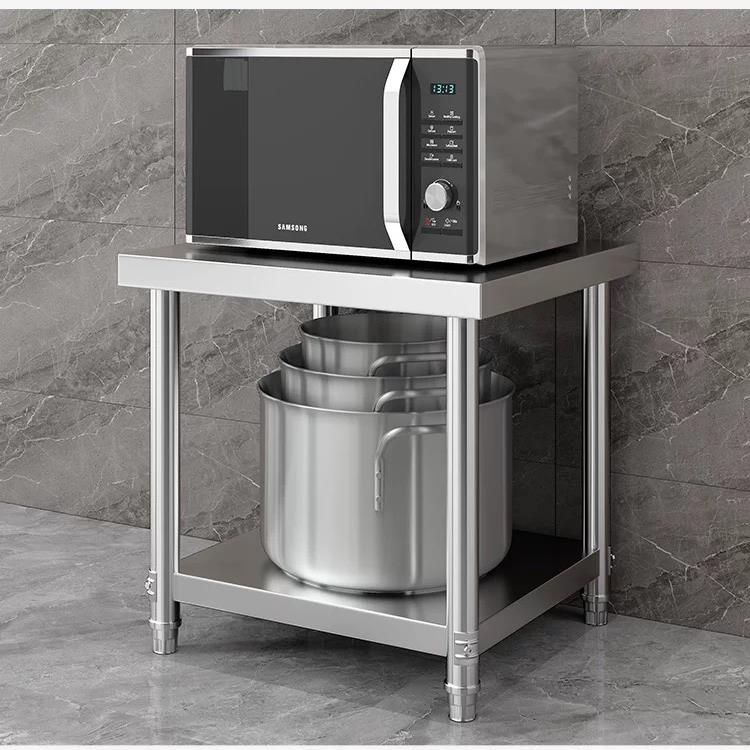 定制不锈钢置物架工作台厨房切菜台烤箱微波炉收纳汤桶不锈钢方桌