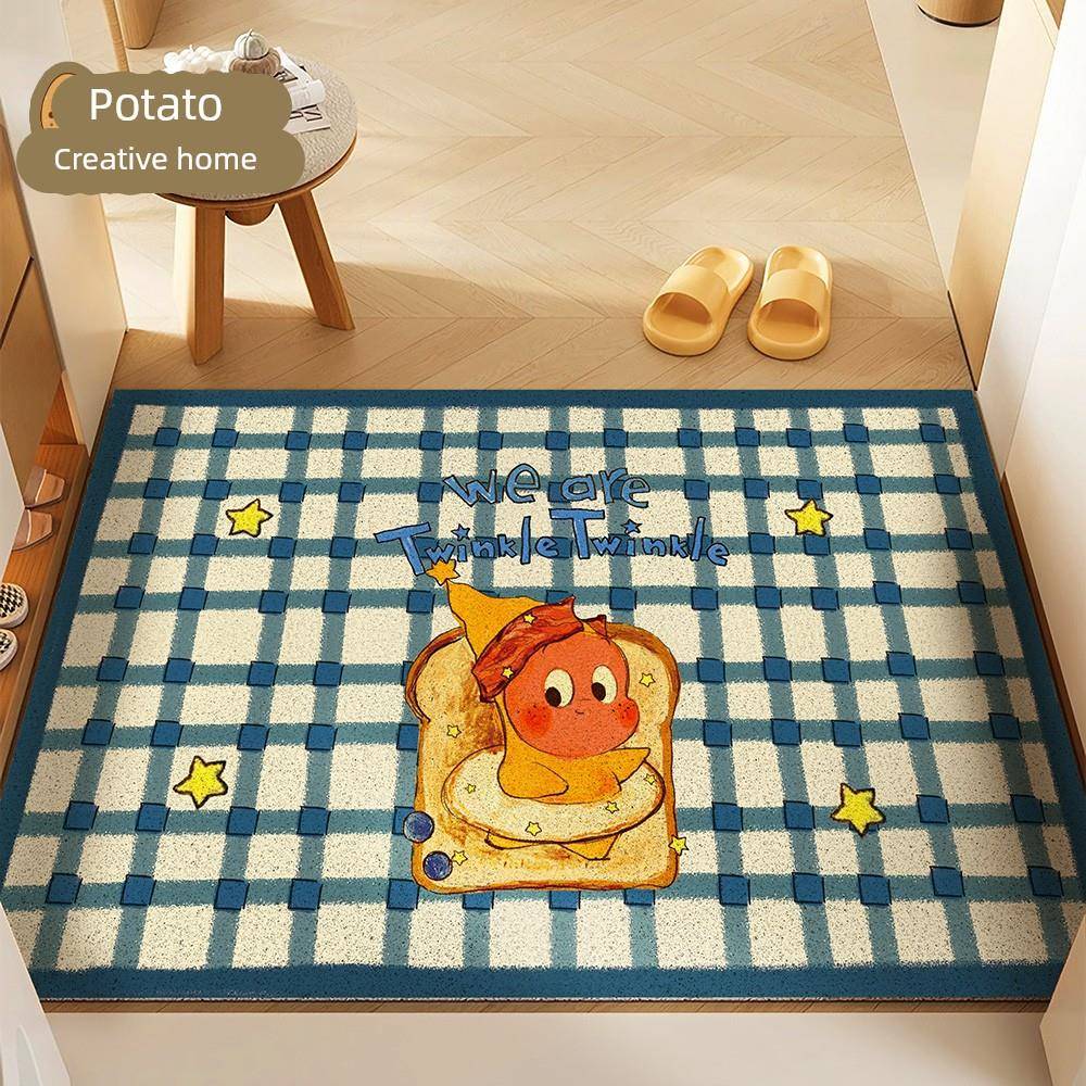可爱星星人入户地垫家用进门门口丝圈换鞋脚垫子耐脏防滑除尘地毯