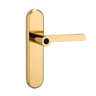 室内卧室木门指纹锁金色办公室对开室内门锁静音简约房门智能锁