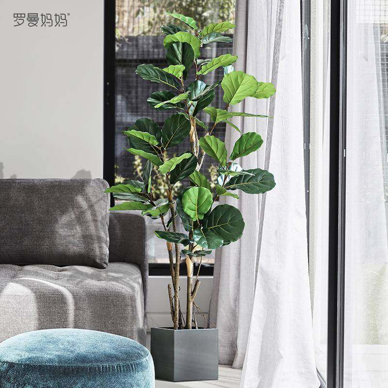 罗曼妈妈北欧轻奢仿真绿植琴叶榕盆栽假植物大型客厅室内落地摆件,纺织面料/辅料/配套,纺织机械配件,淘宝优惠券,粉丝福利购,淘宝优惠卷