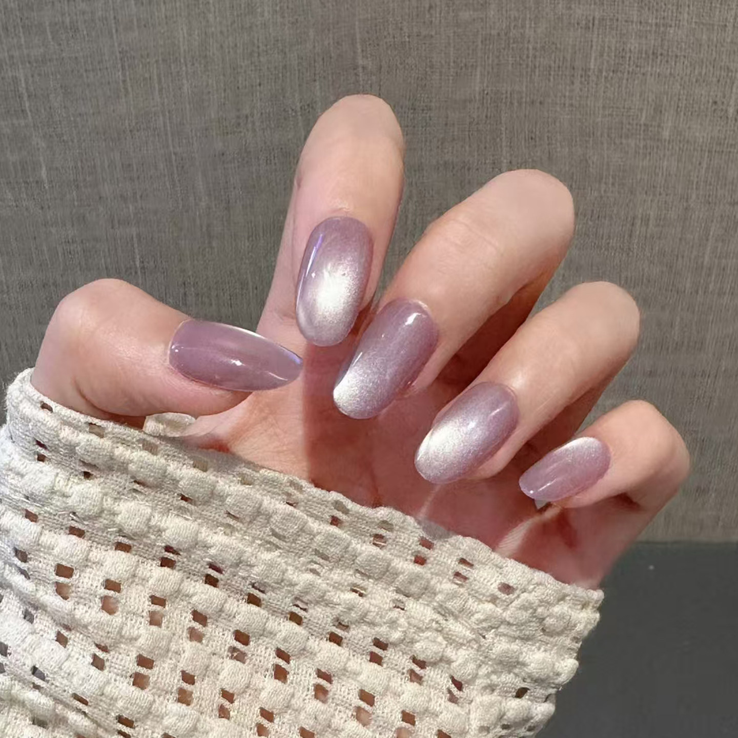 紫色晶亮猫眼穿戴甲短款高级感美甲成品指甲贴片轻奢手工甲可拆卸,彩妆/香水/美妆工具,穿戴甲/甲片,淘宝优惠券,粉丝福利购,淘宝优惠卷