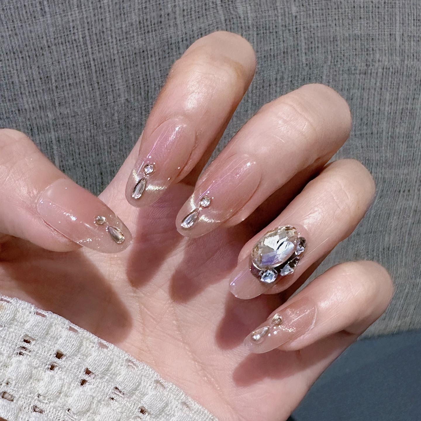 高级感水钻穿戴甲成品美甲片