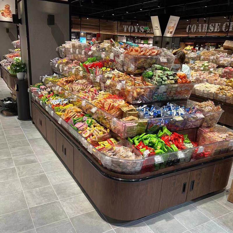 超市货架零食散称架钢木多层五谷杂粮散称中岛货架百货超市,商业/办公家具,超市货架,淘宝优惠券,粉丝福利购,淘宝优惠卷
