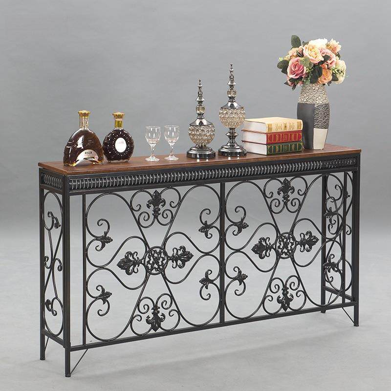 欧式进门入户客厅玄关桌美式案台墙边柜铁艺暖气片装饰架遮挡罩
