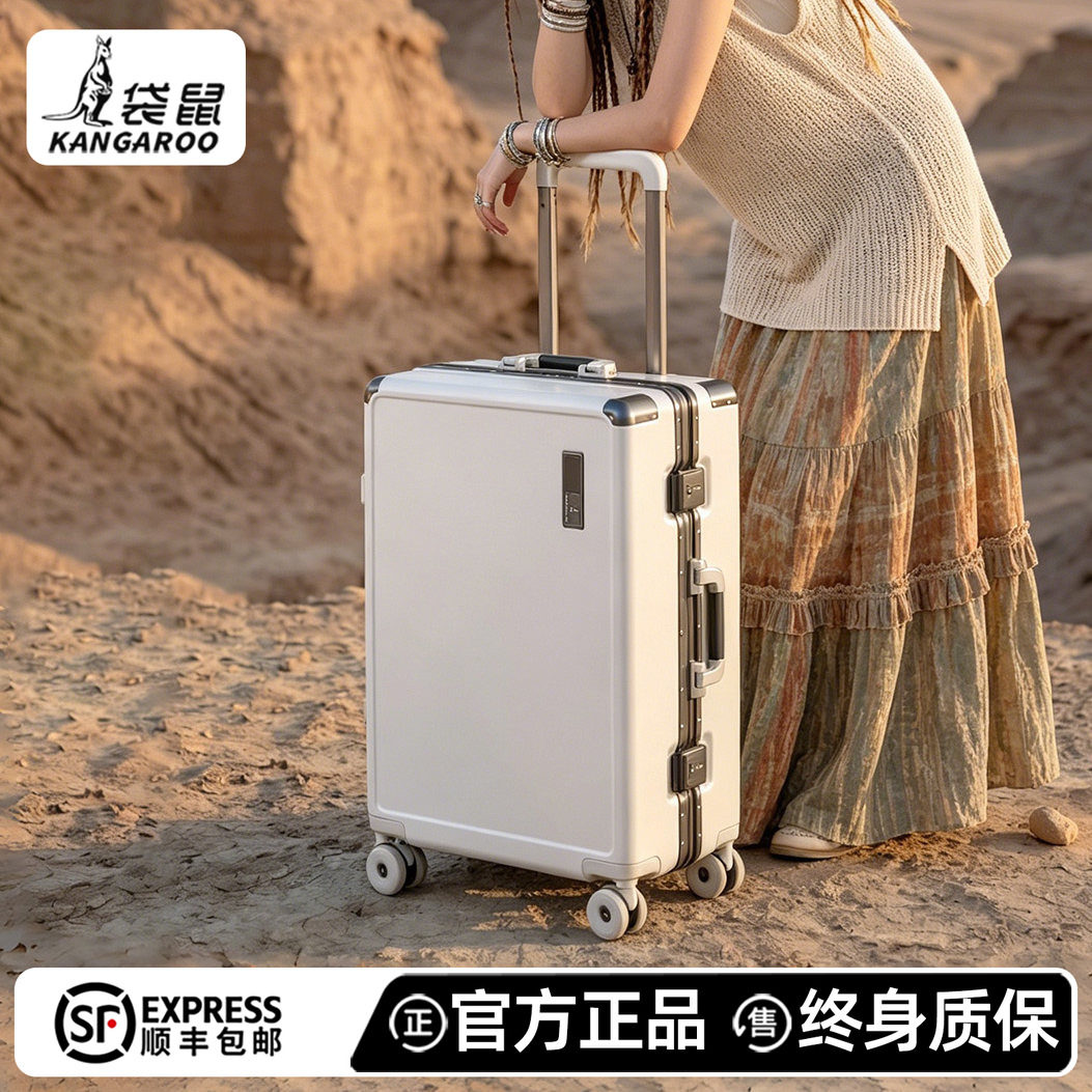 高品质pc材质铝框密码行李箱