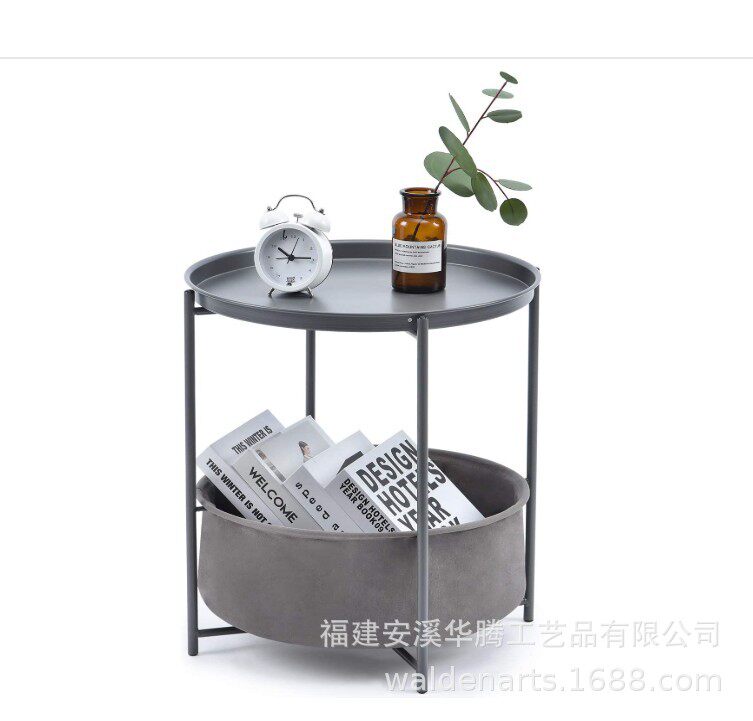 北欧小圆茶几现代简约创意收纳小型床头小圆桌