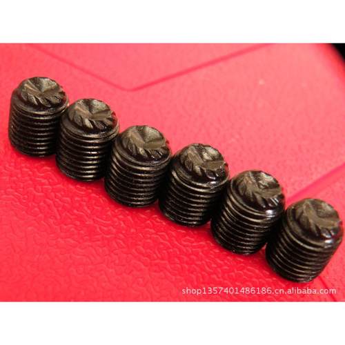 1/4-28*3/8，DIN916K滚花机米螺丝，防滑紧定12.9级花齿发黑止付