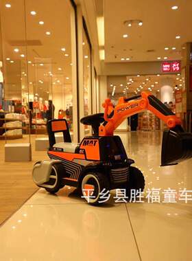 供货儿童挖土机宝宝滑行助步车灯光音乐儿童工程车