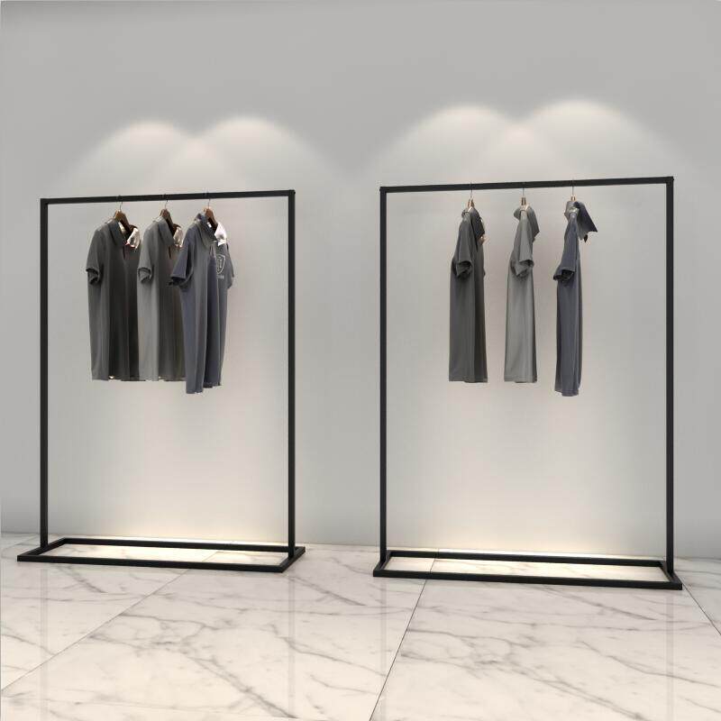 服装店展示架铁艺服装架简约正挂男女装店货架衣架陈列侧挂落地式