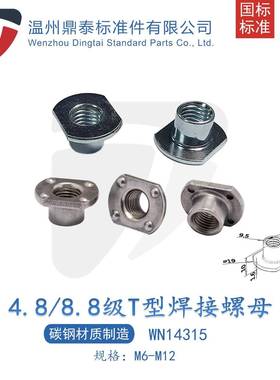 汽用标准T型焊接螺母WN14315汽车安全带螺帽M6-M127/16-20牙