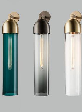 北欧后现代创意玻璃蓝色客厅壁灯艺术床头卧室设计师样板房壁灯