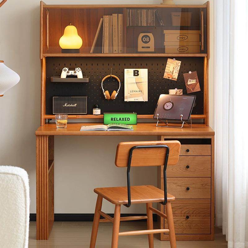 北欧樱桃木比邻书桌书架日式一体收纳柜全实木家用学习工作电脑桌,机械设备,其他机械设备,淘宝优惠券,粉丝福利购,淘宝优惠卷