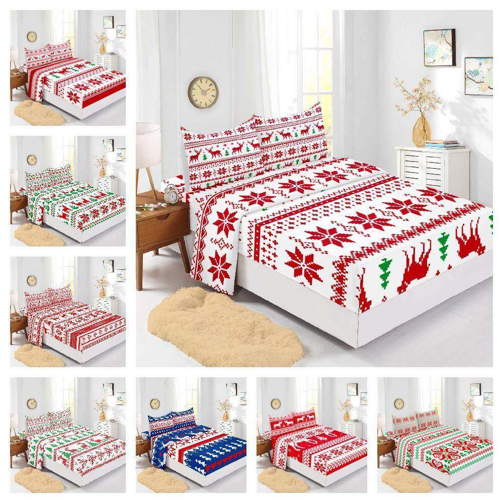 床笠四件套圣诞节床品外贸印花床垫保护套,纺织面料/辅料/配套,纺织机械配件,淘宝优惠券,粉丝福利购,淘宝优惠卷
